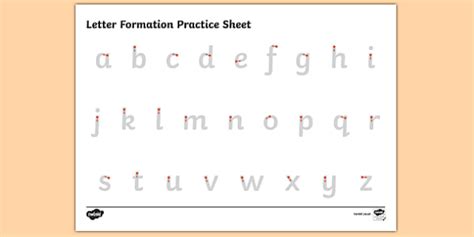 Letter Formation Handwriting Alphabet Practice Sheet .